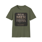 Real Men Drink Coffee Black T-Shirt