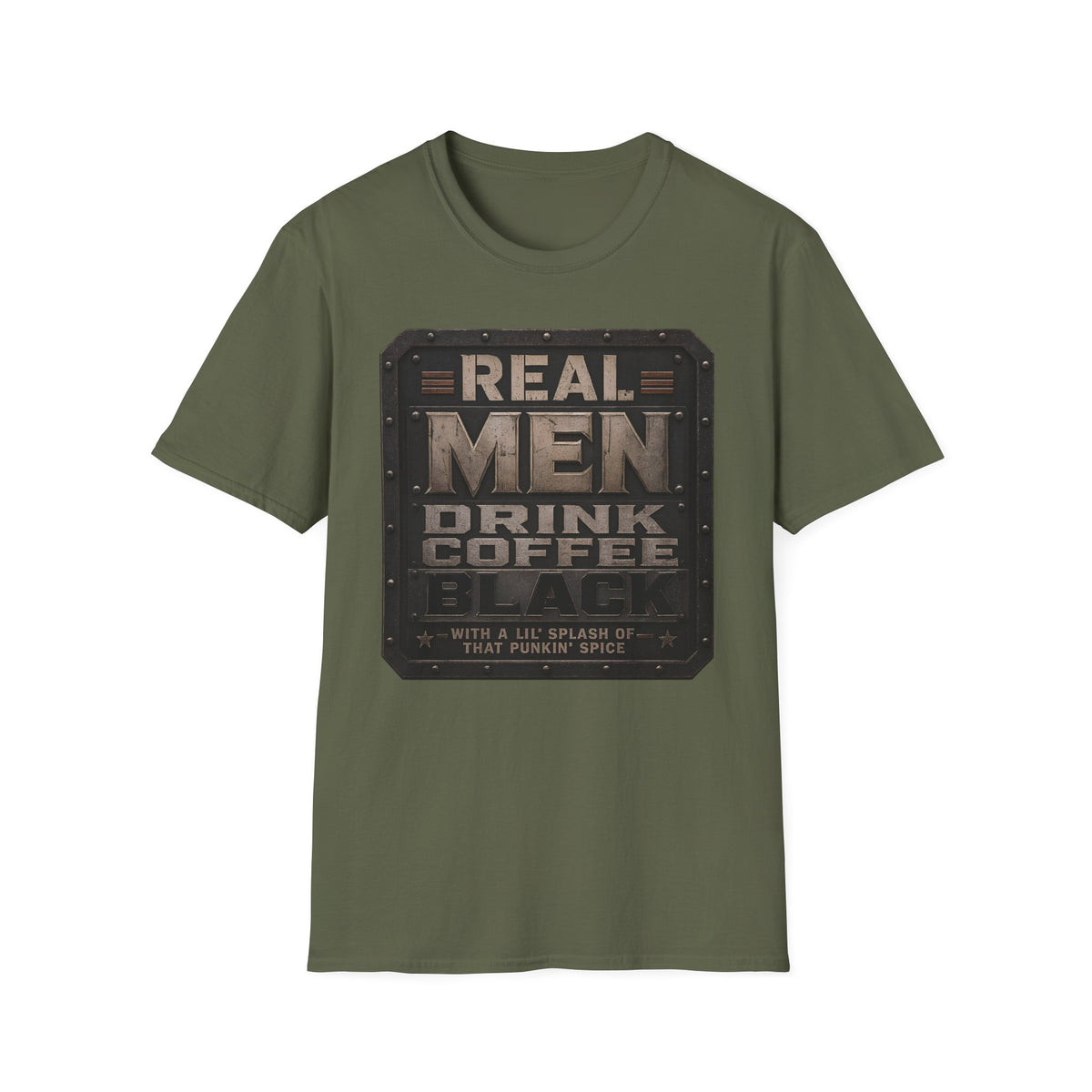 Real Men Drink Coffee Black T-Shirt